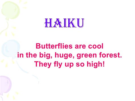 Teaching haiku poem