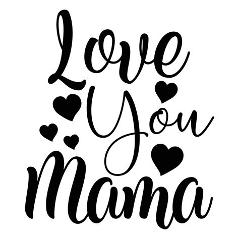 Love you mama card. Hand drawn Mother's Day background. Ink illustration. Modern brush ...