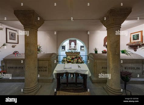 Cripta Mussolini, family tomb with coffins, sarcophagus of Mussolini, birthplace of Mussolini ...