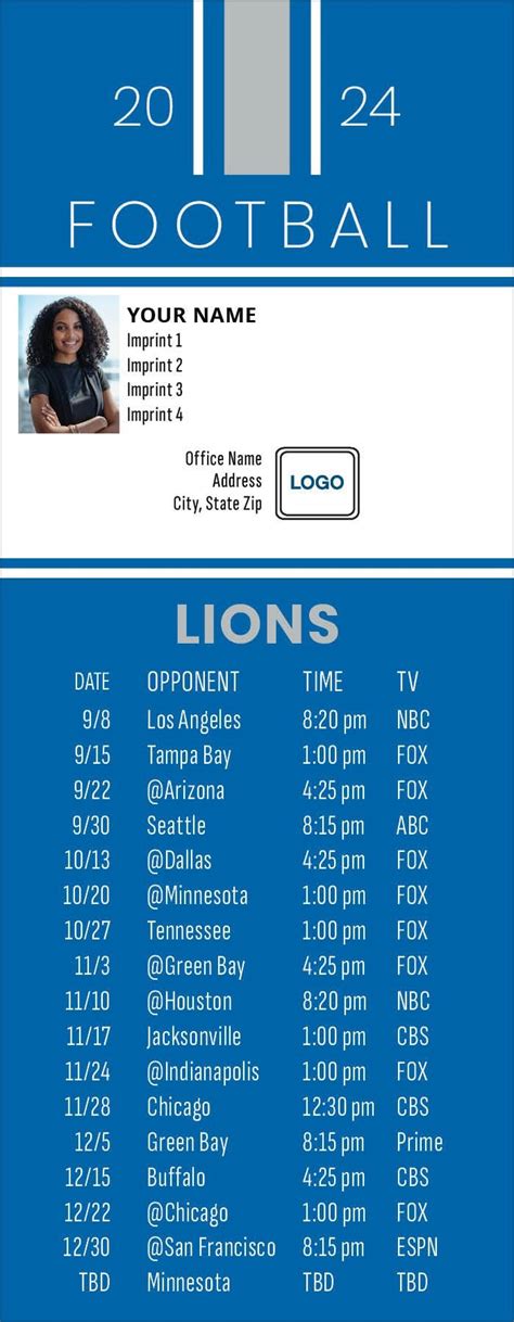 Custom Detroit Lions Football Schedule Magnets | Free Samples | Truly ...