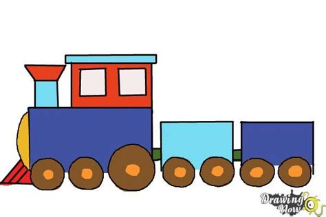 How to Draw a Simple Train - Step 8 | Drawing lessons for kids, Train drawing, Drawing for kids