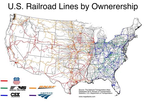 US Railroad Lines by Ownership : r/MapPorn