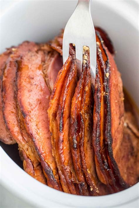 Slow Cooker Honey Glazed Smoked Ham Recipe - S&SM