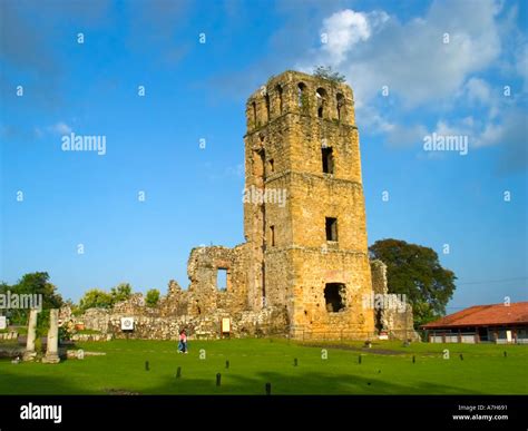 Panama Viejo Cathedral Tower Ruins, Panama City, Republic of Panama, Central America Stock Photo ...