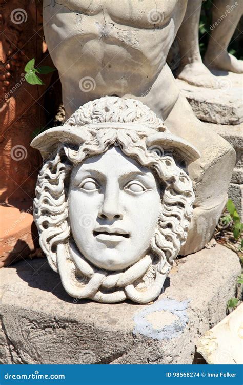 Stone carved Medusa head stock photo. Image of monument - 98568274