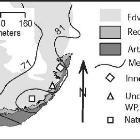 Map of Edwards Aquifer and cave locations on the Edwards Plateau in ...