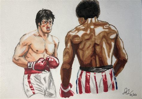 Rocky Balboa v. Apollo Creed piece I finished : r/copic