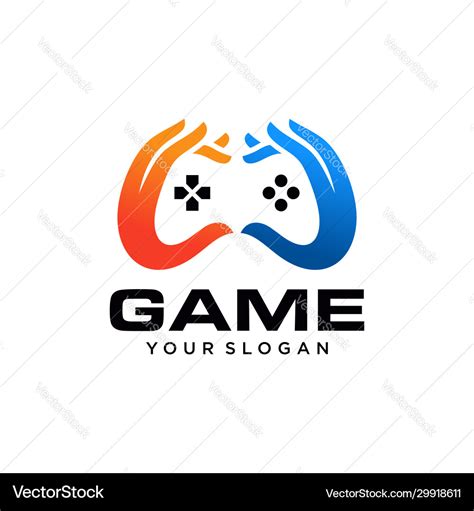 Gaming controller logo design Royalty Free Vector Image