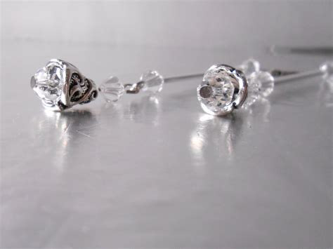 Swarovski bridal earrings Dangle crystals earrings