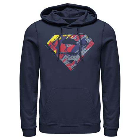 Superman - Men's Superman Logo Paint Splatter Pull Over Hoodie ...