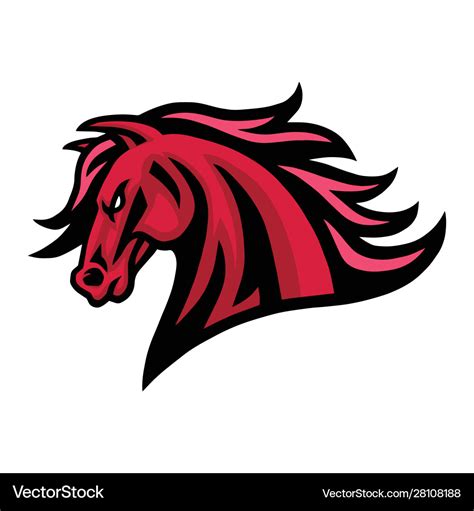 Mustang horse fierce mascot logo design Royalty Free Vector