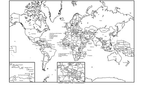 Black and White World Map with Continents Labeled Best Of Printable World Maps Black and White M ...