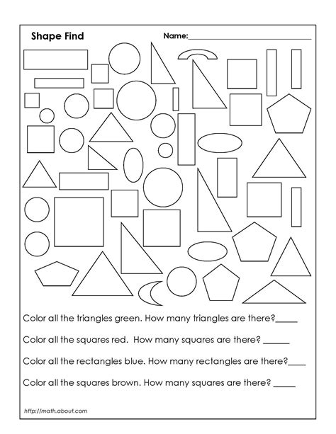 Shapes Worksheet For Grade 4