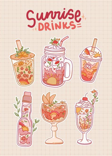 Drink, Beverage & Cocktail Sticker Pack | Drink, Beverage & Cocktail ...