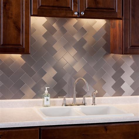 32-Pcs Peel and Stick Kitchen Backsplash, Adhesive Metal Tiles for Wall ...