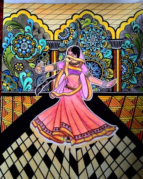 Ghoomar Easy Rajasthani Drawing - Learn the basics of ghoomar dance along with a combintion of ...