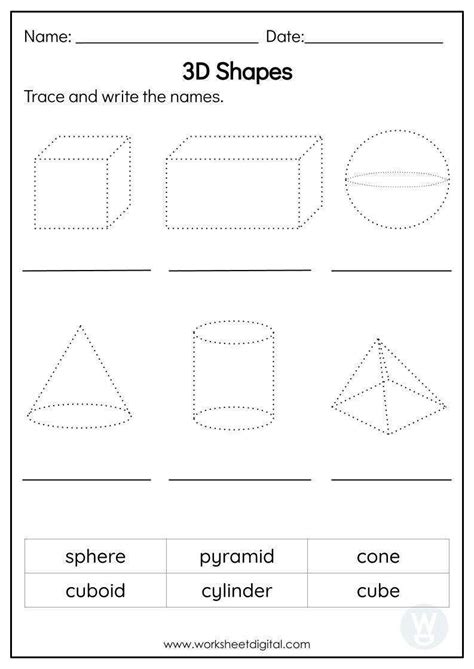 3d shapes worksheets - 3d shapes worksheets - Raul Mullen