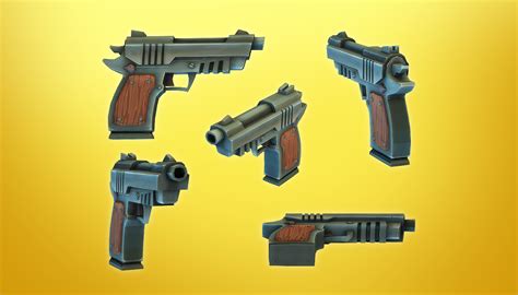 3d Low Poly Pistol - thegameassetsmine