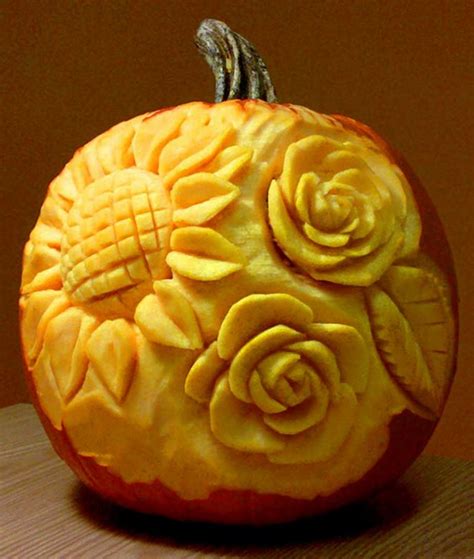 25+ Beautiful Floral Pumpkin Carving Ideas 2020 | Designbolts