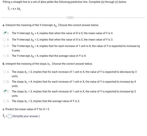 Solved \\[ \\hat{Y}_{i}=4+3 X_{i} \\] a. Interpret the | Chegg.com