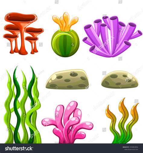 Sea Plants Aquatic Marine Algae Seawed Stock Vector (Royalty Free) 1053863054 | Shutterstock