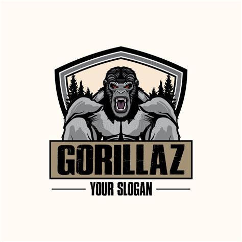 Vector Logo Illustration Angry Gorilla Stock Vector - Illustration of face, advertising: 303101861