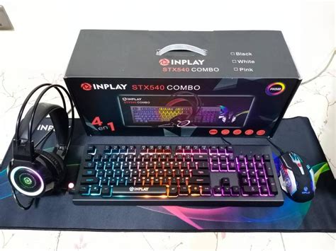 INPLAY STX540 4-IN-1 GAMING COMBO – BLACK | METAL FRAME MEMBRANE RGB ...