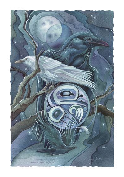 Bergsma Gallery Press :: Products :: Art Cards :: Birds :: Birds :: Ravens / Raven Moon - Art Card