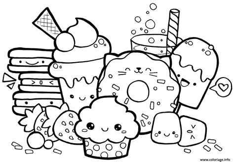 Coloriage Kawaii Food Dessin Kawaii à imprimer