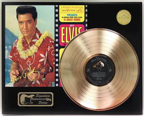 Elvis Presley - Blue Hawaii Gold LP Record Signature Display - Gold Record Outlet Album and Disc ...