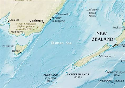 Tasman Sea - Mapsof.Net