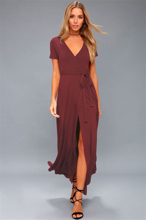 Lovely Plum Purple Dress - Wrap Dress - Maxi Dress - Lulus