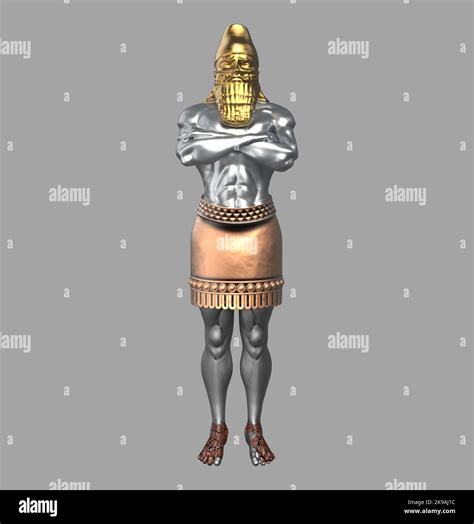 King Nebuchadnezzar's Dream Statue (Daniel's Prophecies) Front View 3D Illustration Stock Photo ...