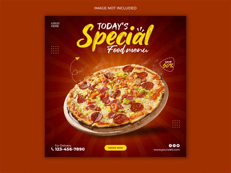 Delicious Pizza social media post template by Abdul Studio on Dribbble