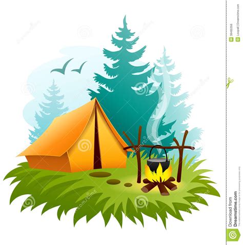 Camping in forest with tent | Clipart Panda - Free Clipart Images