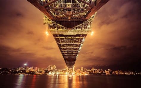 Download wallpapers Sydney, Harbour Bridge, Australia, night, lights, cityscape for desktop free ...