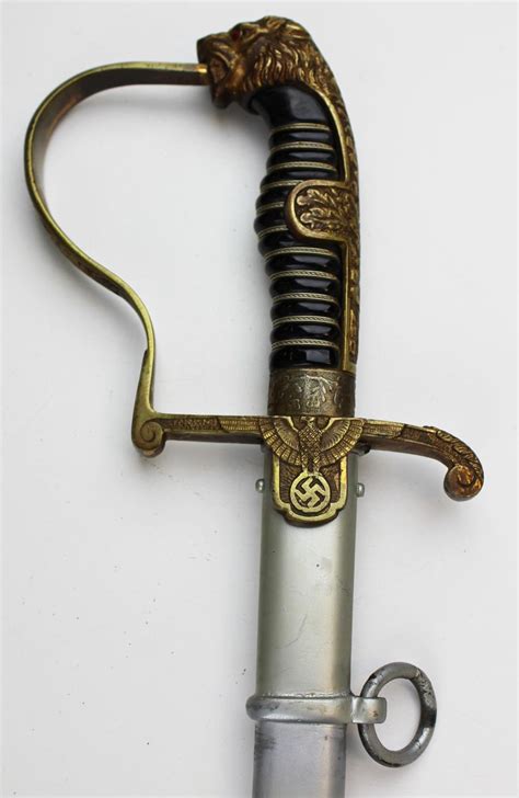 Sold Price: German WWII Lion Head officer's Sword - August 5, 0118 9:45 AM EDT