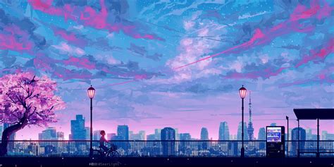 Anime City Pink Wallpapers - Wallpaper Cave