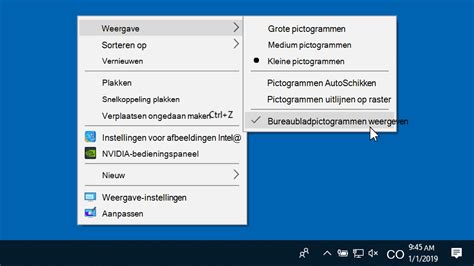 Bureaubladpictogrammen weergeven, verbergen of groter of kleiner maken - Microsoft Ondersteuning