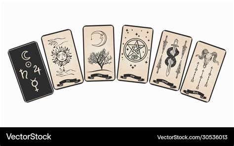 Tarot card with symbols Royalty Free Vector Image