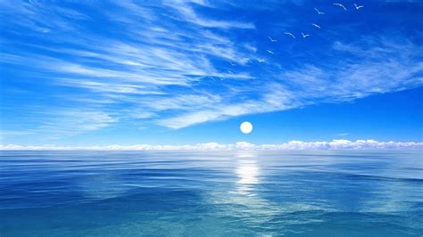 carta da parati laut biru,cielo,blu,giorno,oceano,mare (#621738) - WallpaperUse