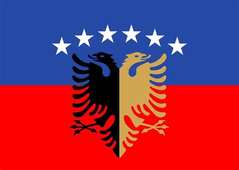 Kosovo-Albanian Union Flag : r/vexillology