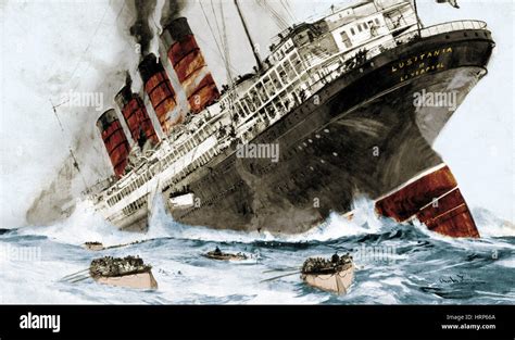 WWI, Sinking of the RMS Lusitania, 1915 Stock Photo - Alamy