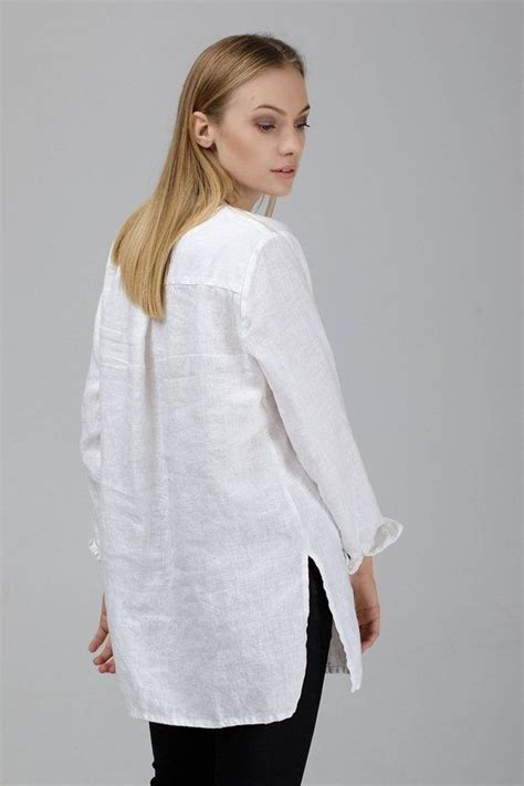 Loose Linen Shirt / White Women Shirt / Oversized Shirt / Oversized White Linen Top / Linen ...