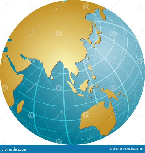 Map Of Asia On Globe Stock Images - Image: 6012434