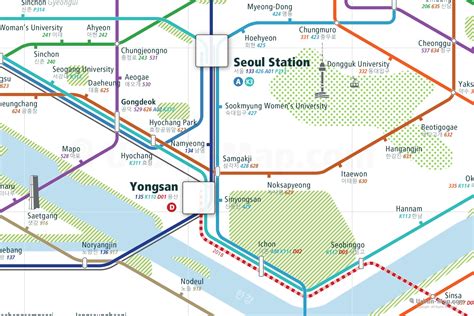 Seoul Rail Map - City train route map, your offline travel guide