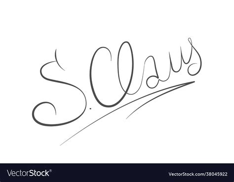 Calligraphic christmas signature santa claus Vector Image