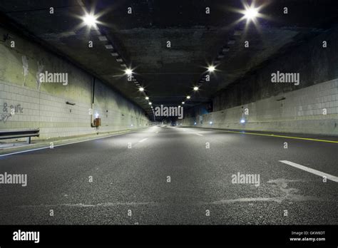 Empty tunnel at night Stock Photo - Alamy