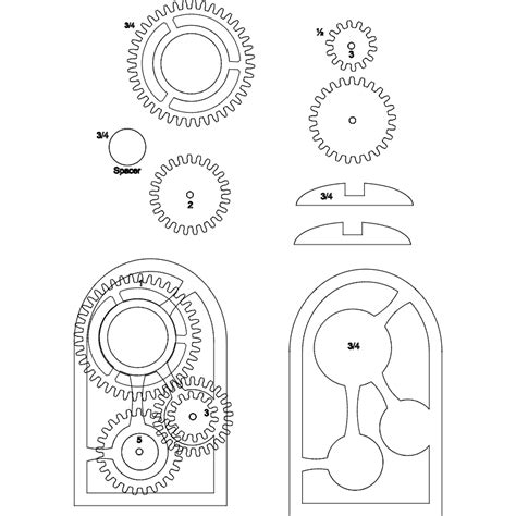 Wooden gear clock dxf File Free Download - 3axis.co