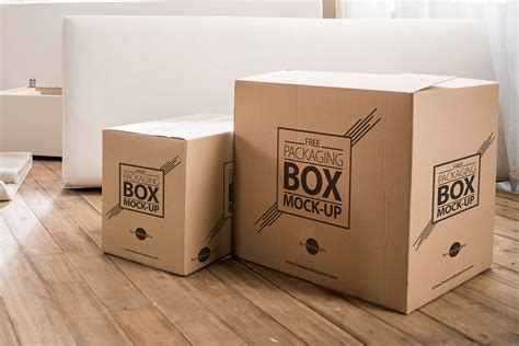 Corrugated Carton Packaging Box Mock-Up — Free Mockup World